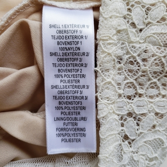 Adrianna Papell White Lace Shift Sheath Dress Sleeveless Size 8 - Picture 7 of 8